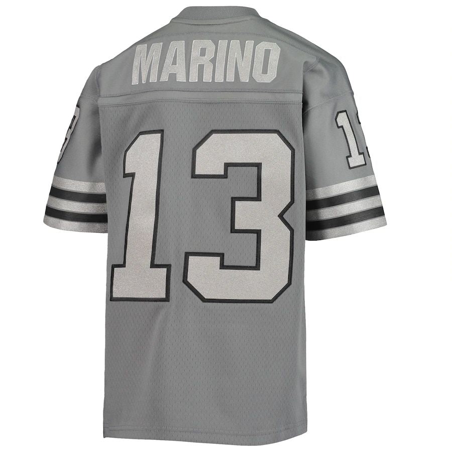 M.Dolphins #13 Dan Marino Charcoal 1984 Retired Player Metal Replica Jersey Stitched American Football Jerseys