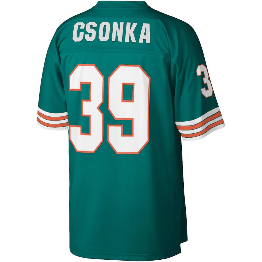 M.Dolphins #39 Larry Csonka Aqua 1972 Legacy Replica Jersey Stitched American Football Jerseys
