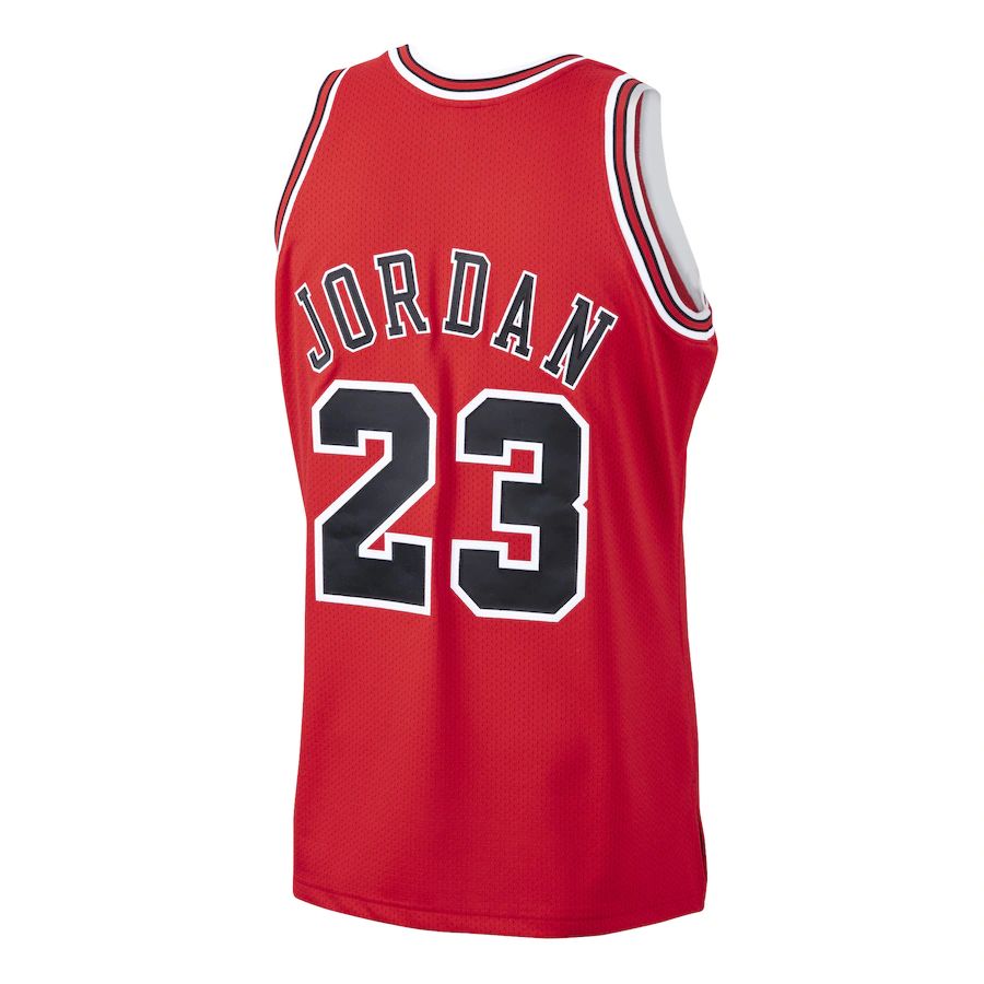 C.Bulls #23 Michael Jordan 1997-98 Hardwood Classics Authentic Player Jersey  Red Stitched American Basketball Jersey