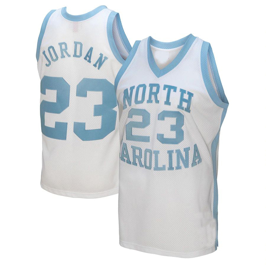 N.Carolina Tar Heels #23 Michael Jordan 1983-84 Authentic Retired Player Jersey White Stitched American College Jerseys