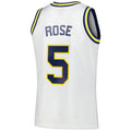 M.Wolverines #5 Jalen Rose 1991-92 Swingman Player Jersey - White Stitched American College Jerseys