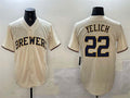 Milwaukee Brewers #22 Christian Yelich Cream Cool Base Stitched Baseball Jersey
