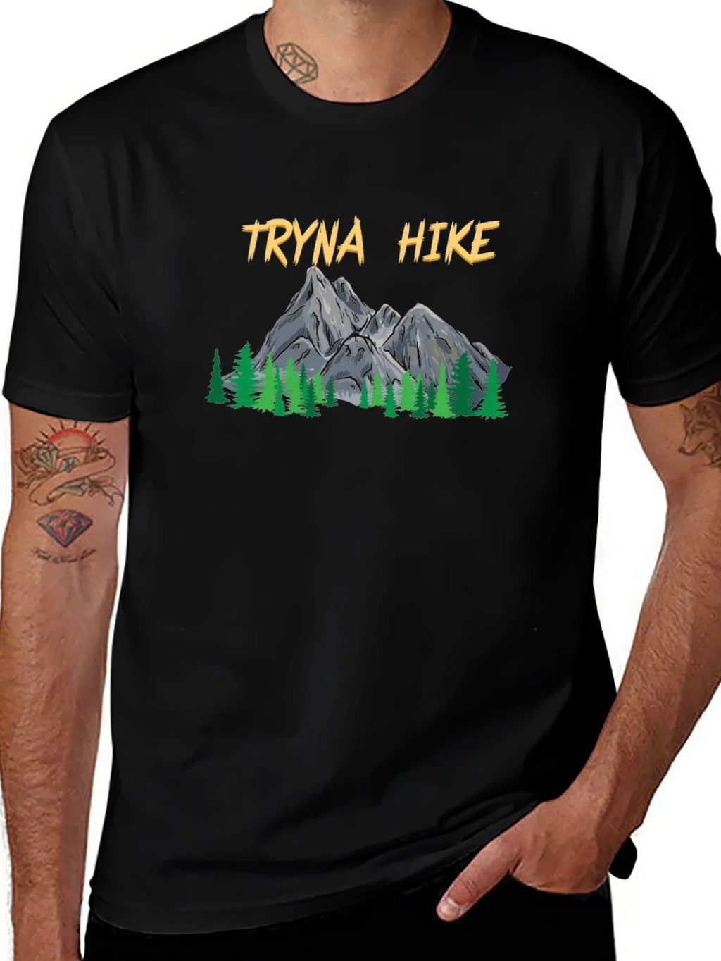 Tryna Hike Graphic T-Shirt - Outdoor Adventure Tee