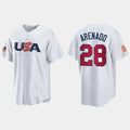 #28 NOLAN ARENADO ST. LOUIS CARDINALS 2023 WORLD BASEBALL CLASSIC USA REPLICA JERSEYC WHITE Stitches Baseball Jerseys