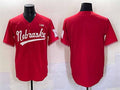 N.Huskers Blank Red With Patch Stitched American College Jerseys