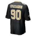 NO.Saints #90 Tanoh Kpassagnon Black Game Jersey Stitched American Football Jerseys