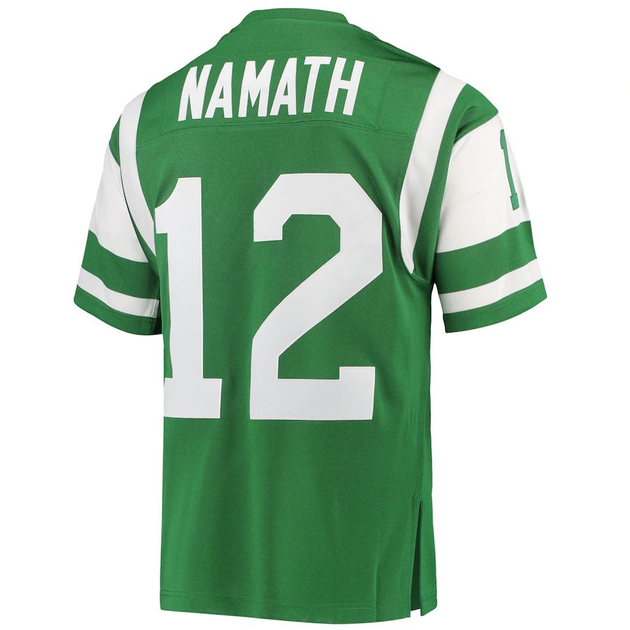 NY.Jets #12 Joe Namath Green Authentic Retired Player Jersey Stitched American Football Jerseys