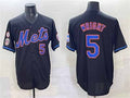 New York Mets #5 David Wright Black With Patch Limited Stitched Baseball Jersey