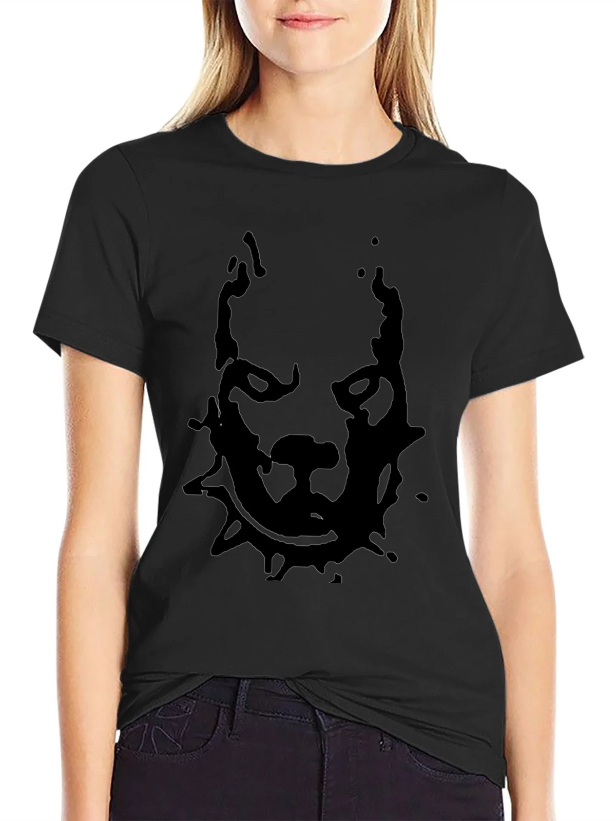 Pitbull Graphic Print Black T-Shirt