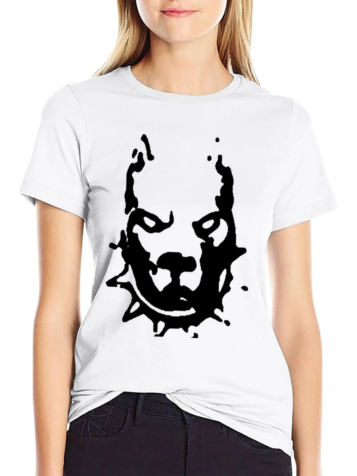 Pitbull Graphic Print Black T-Shirt