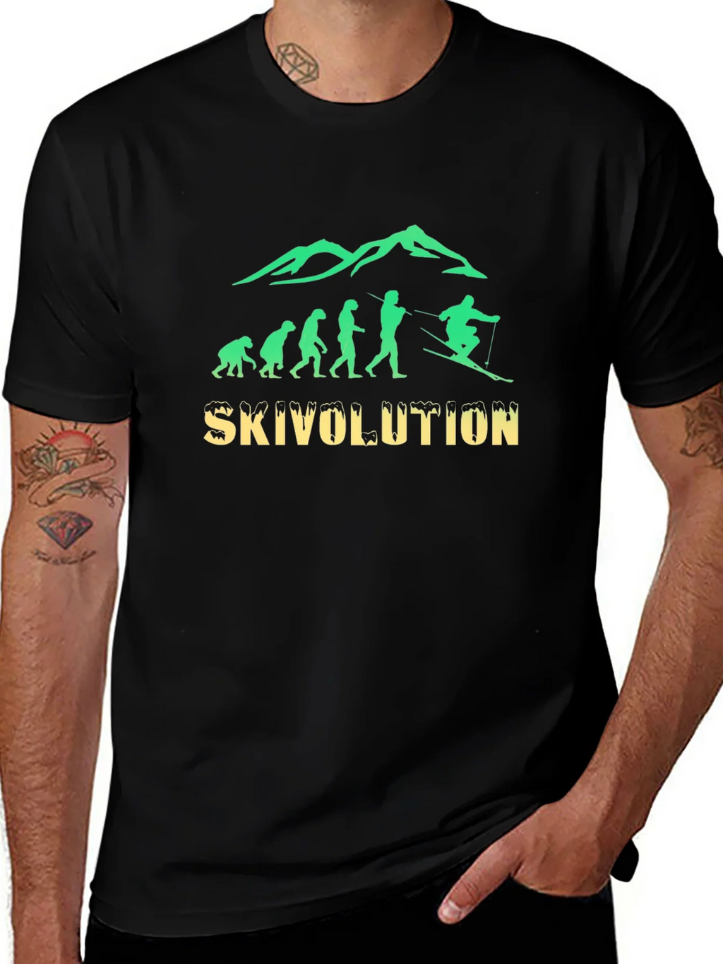 Skivolution T-Shirt: Evolution of Skiing