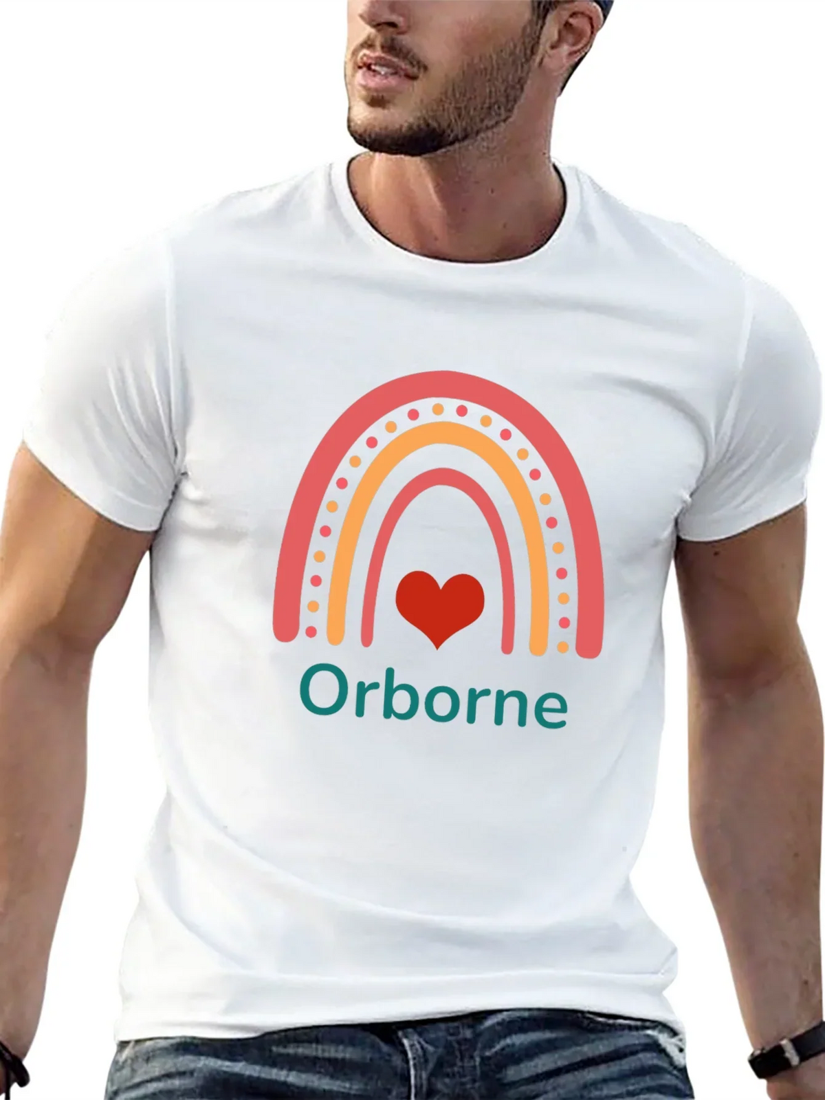 Orborne Rainbow Heart T-Shirt - Black