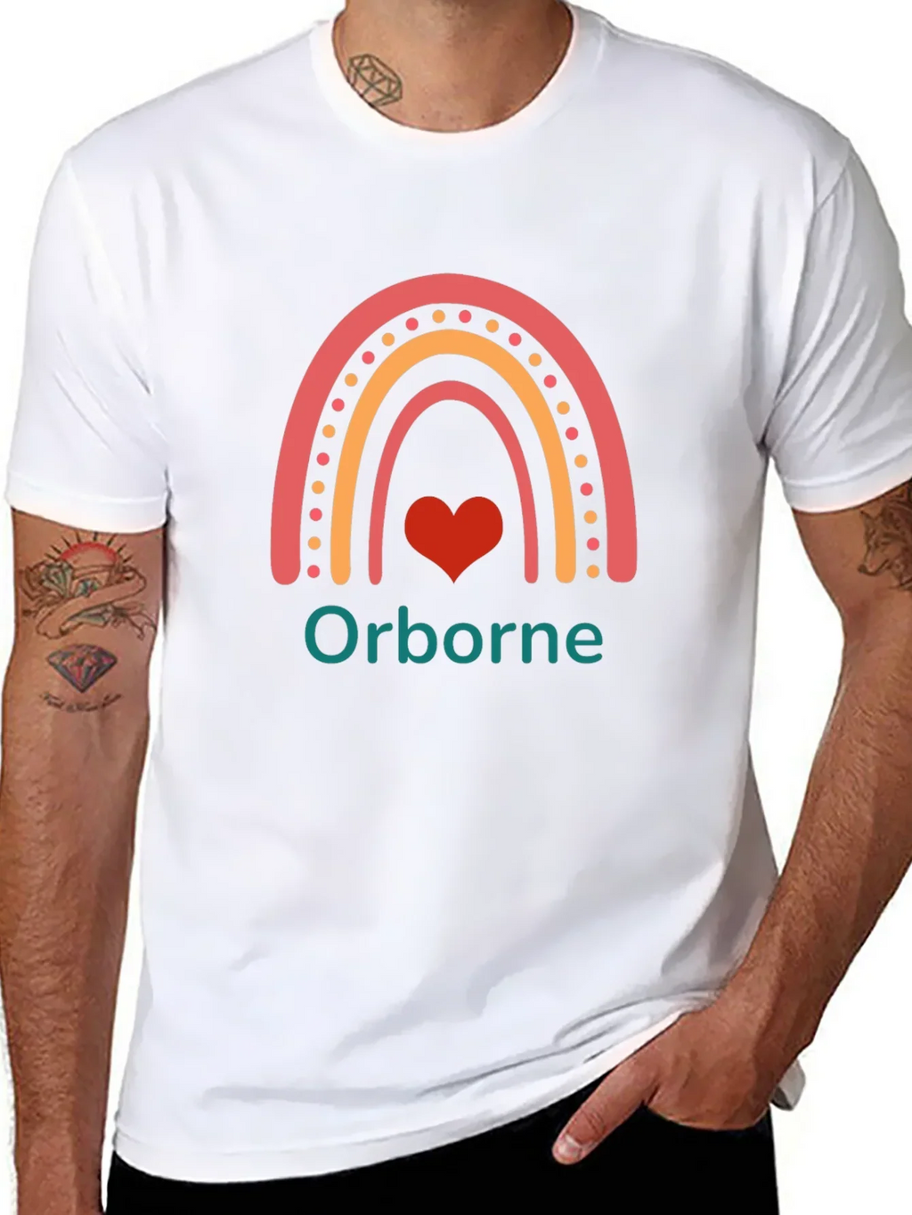 Orborne Rainbow Heart T-Shirt - Black