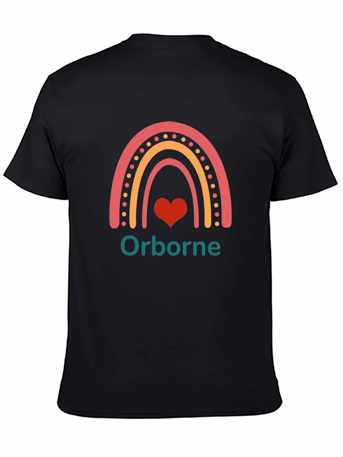Orborne Rainbow Heart T-Shirt - Black