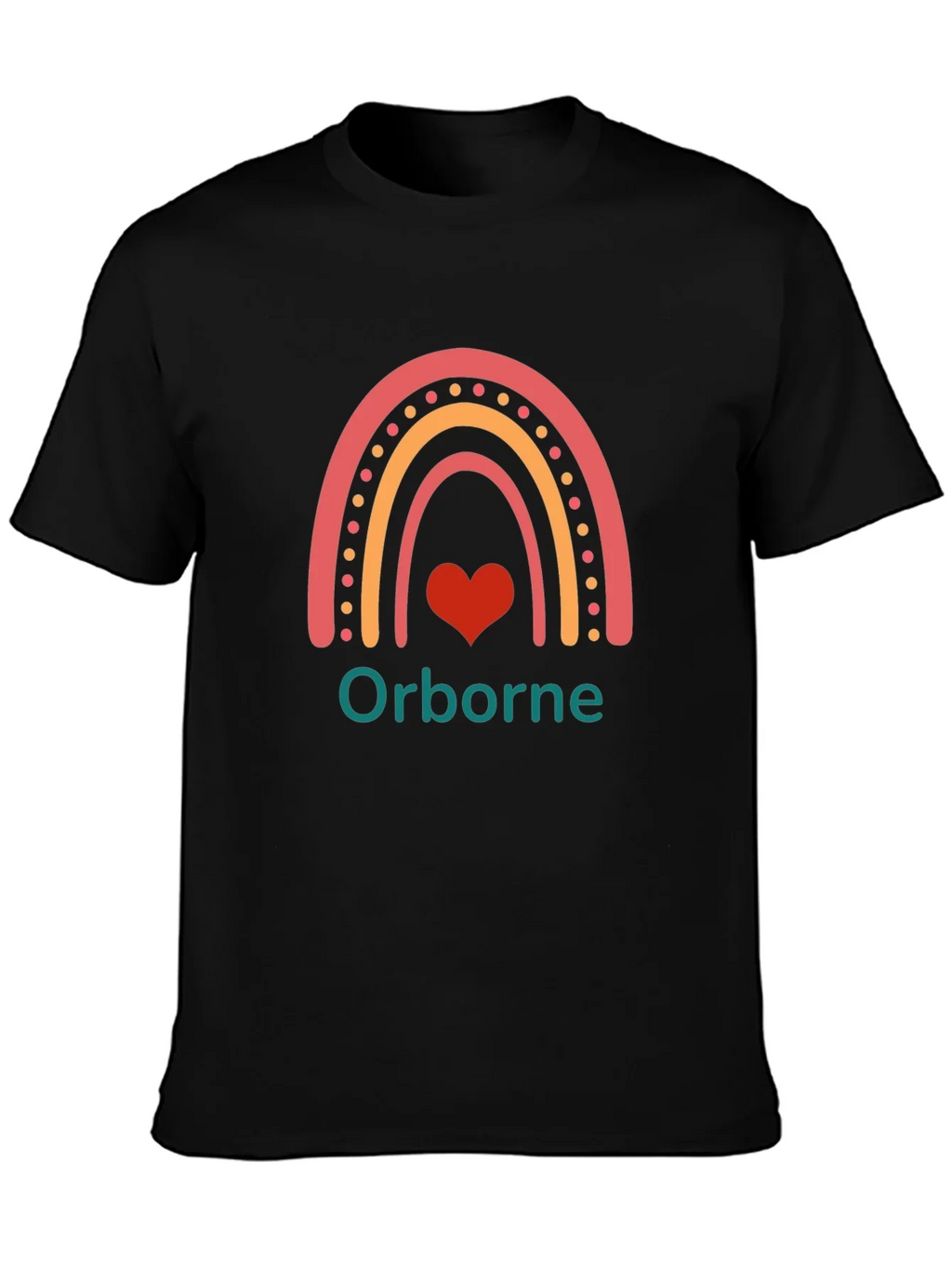 Orborne Rainbow Heart T-Shirt - Black