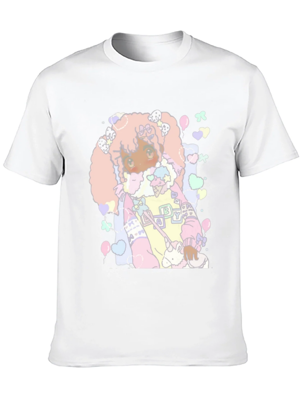 Kawaii Anime Graphic Tee - Pastel Goth Style
