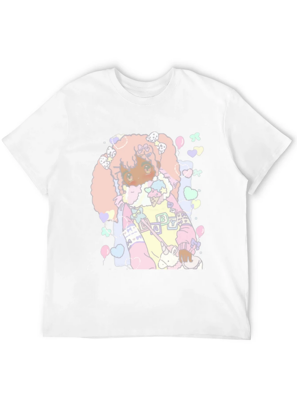 Kawaii Anime Graphic Tee - Pastel Goth Style