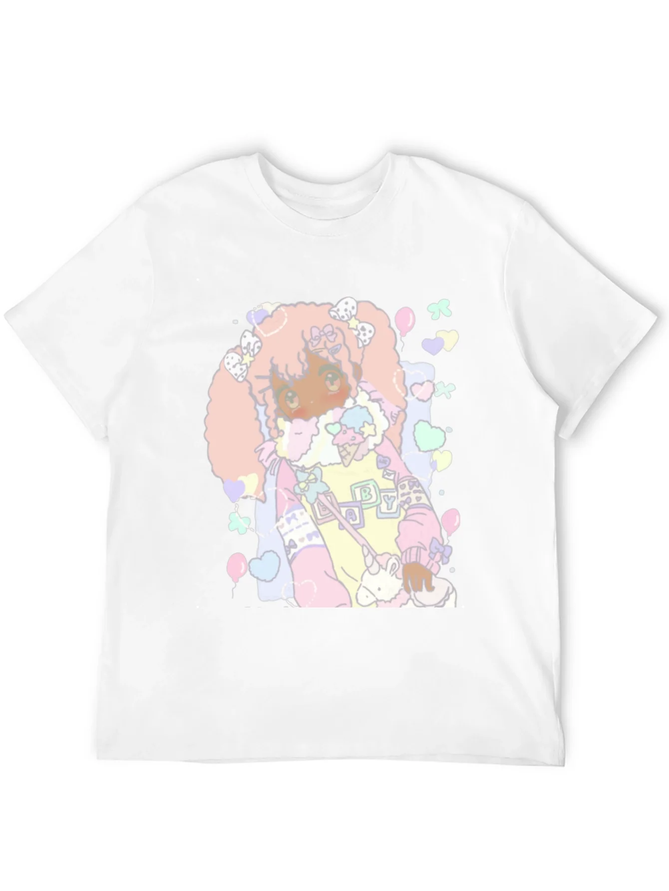 Kawaii Anime Graphic Tee - Pastel Goth Style