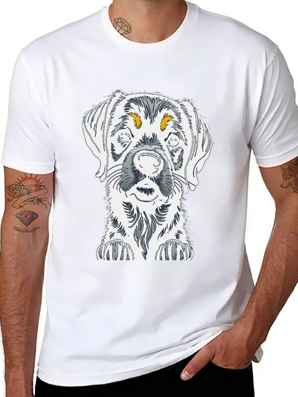 Dog Sketch Graphic Tee - Unisex Cotton T-Shirt