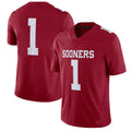 #1 O.Sooners Jordan Brand Home Game Jersey Crimson Football Jersey Stitched American College Jerseys