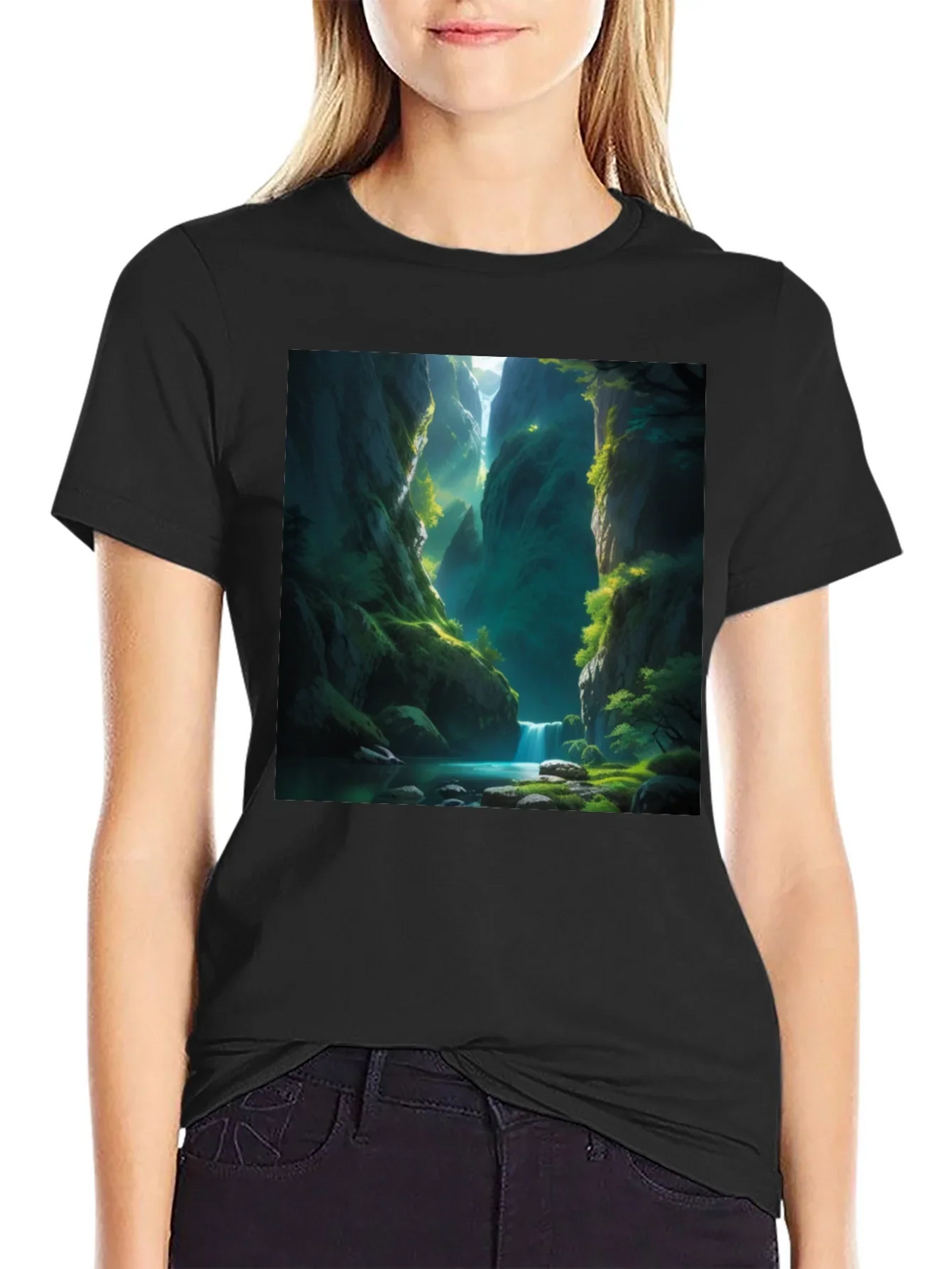 Natures Path Tee: Black Graphic T-Shirt