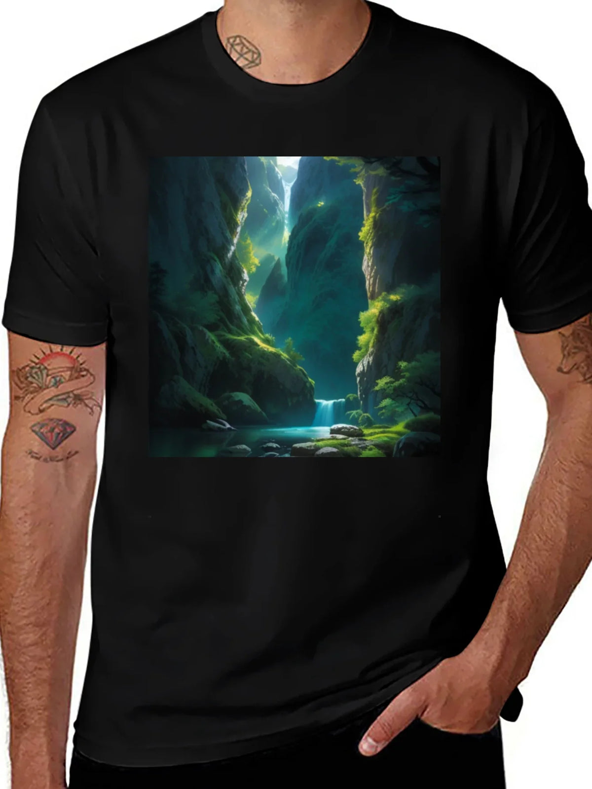Natures Path Tee: Black Graphic T-Shirt