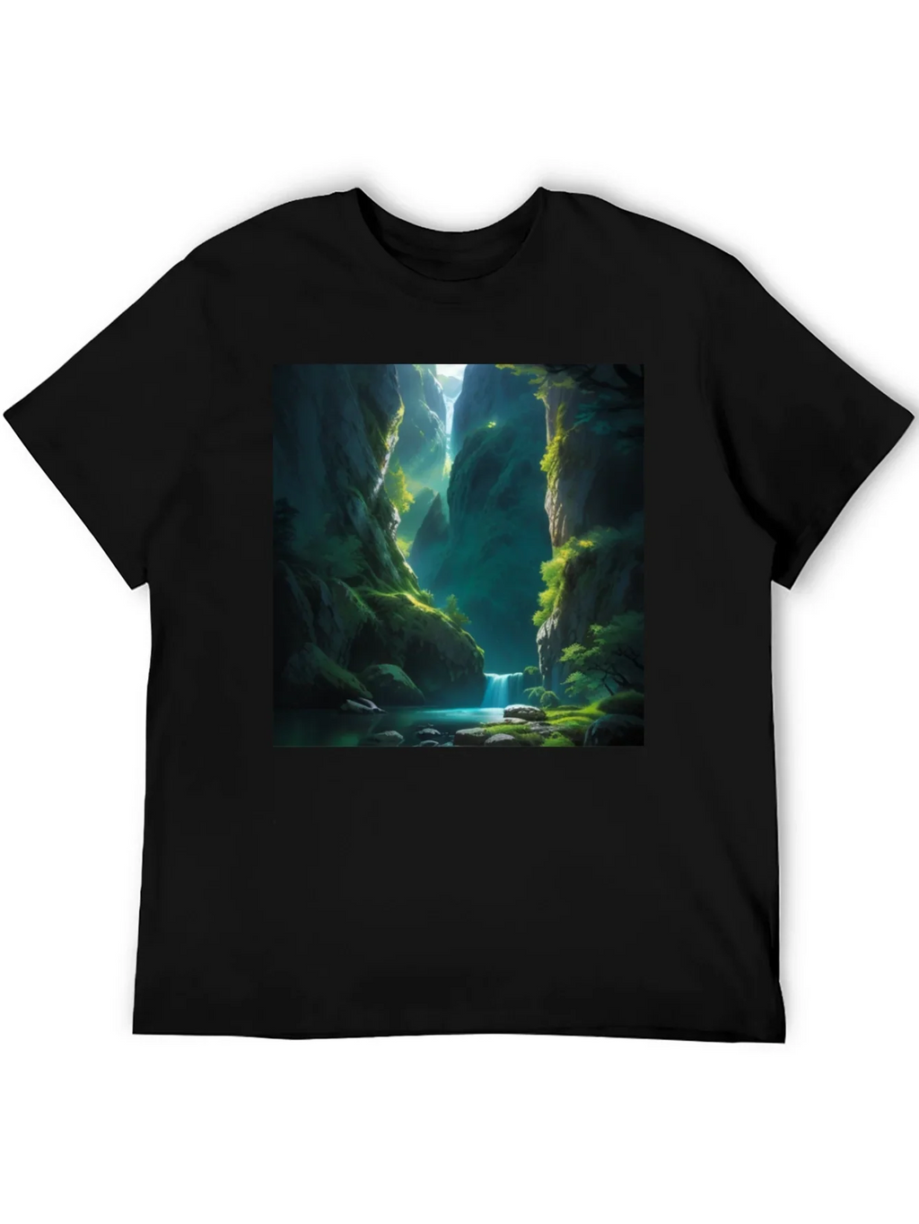 Natures Path Tee: Black Graphic T-Shirt