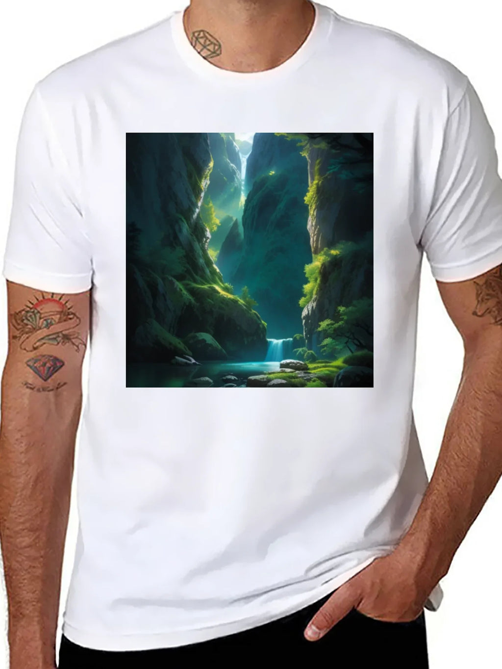 Natures Path Tee: Black Graphic T-Shirt