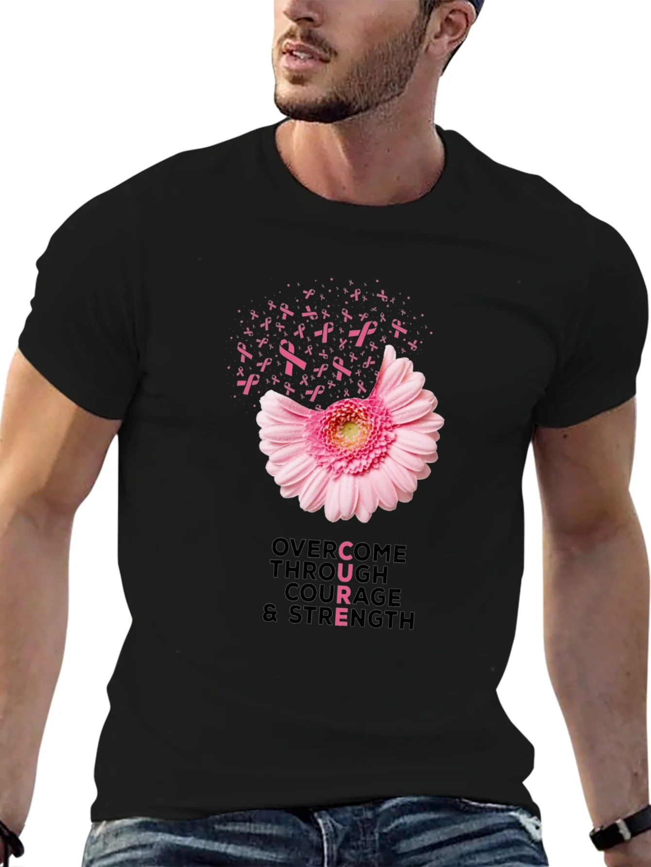 Breast Cancer Awareness T-Shirt: Overcome with Courage