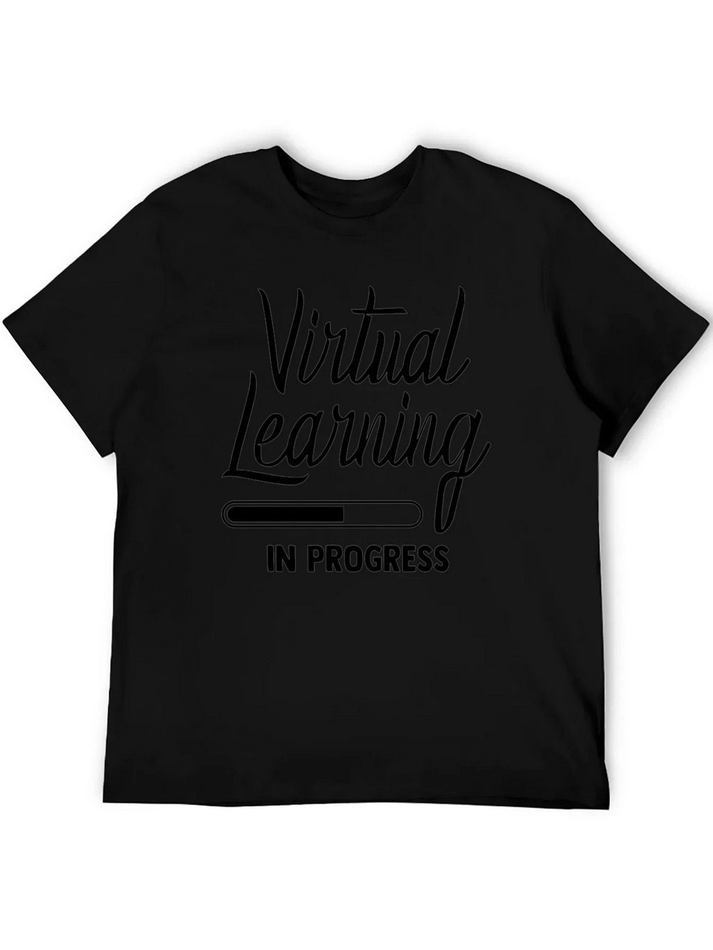 Virtual Learning In Progress Black T-Shirt