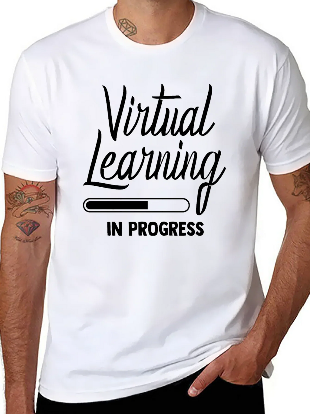 Virtual Learning In Progress Black T-Shirt