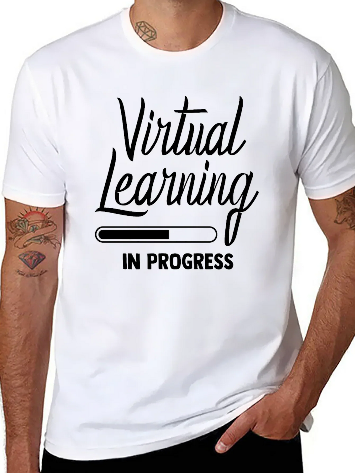 Virtual Learning In Progress Black T-Shirt
