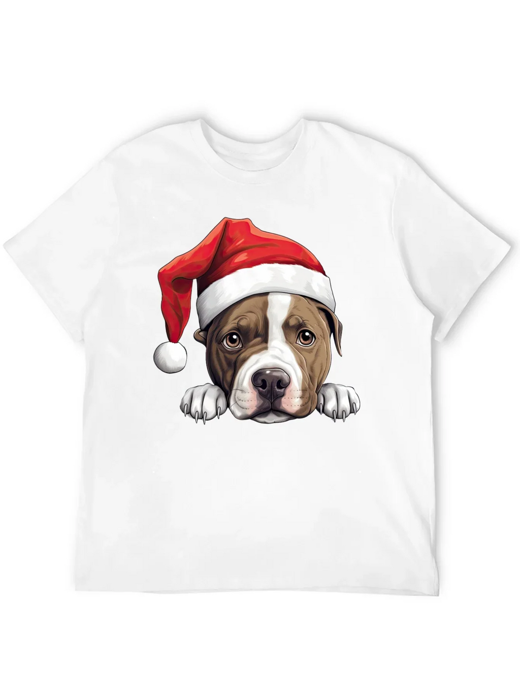 Dog in Santa Hat Graphic Tee