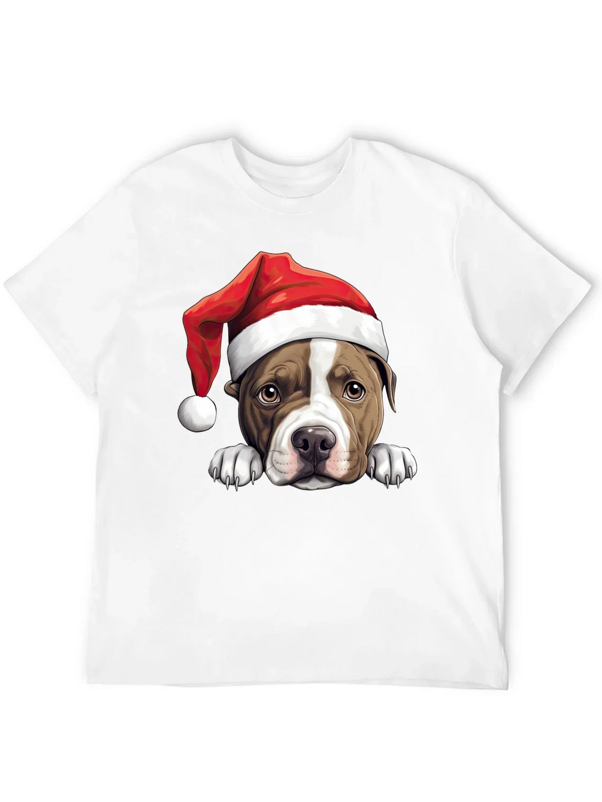 Dog in Santa Hat Graphic Tee