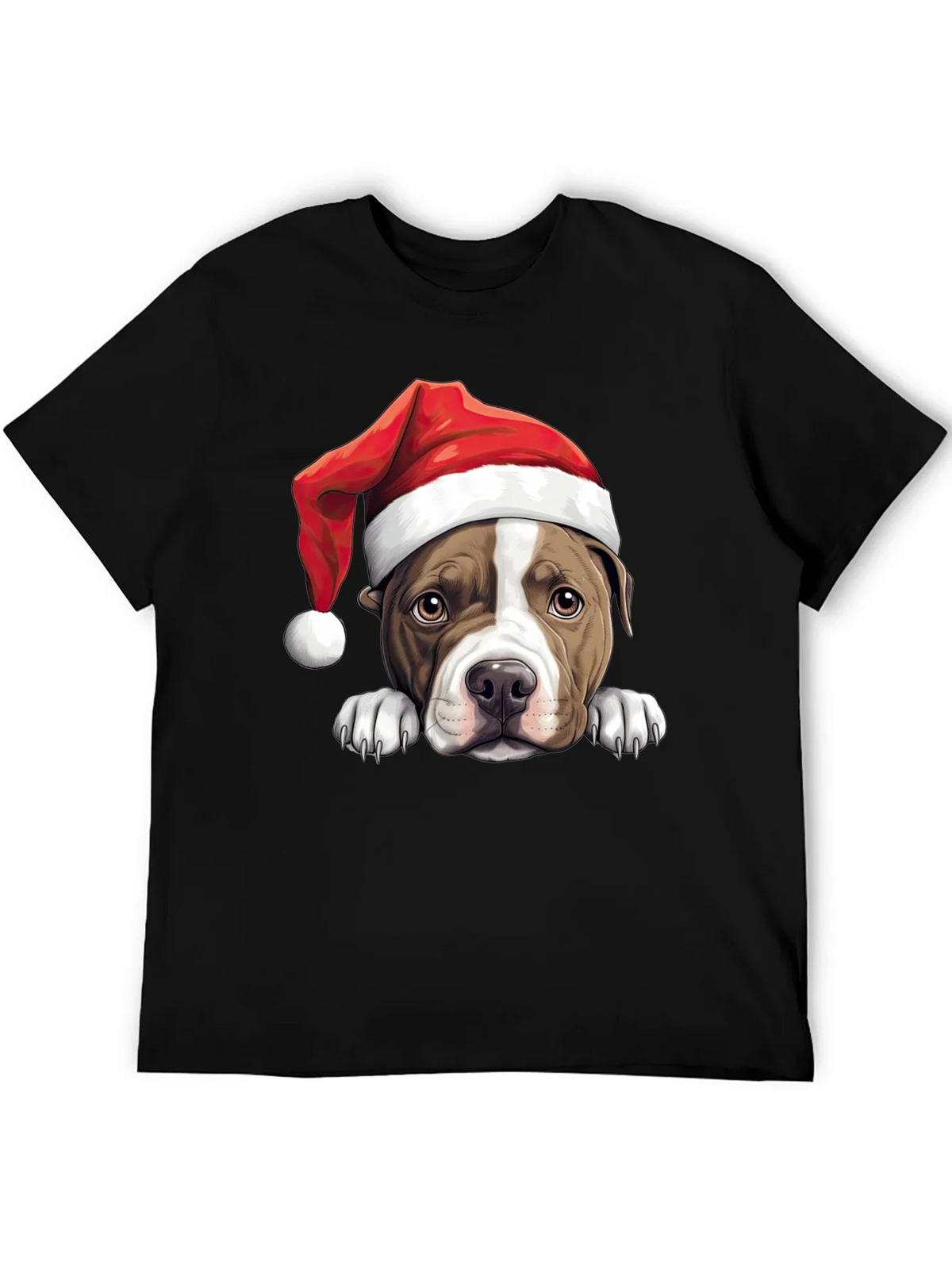 Dog in Santa Hat Graphic Tee