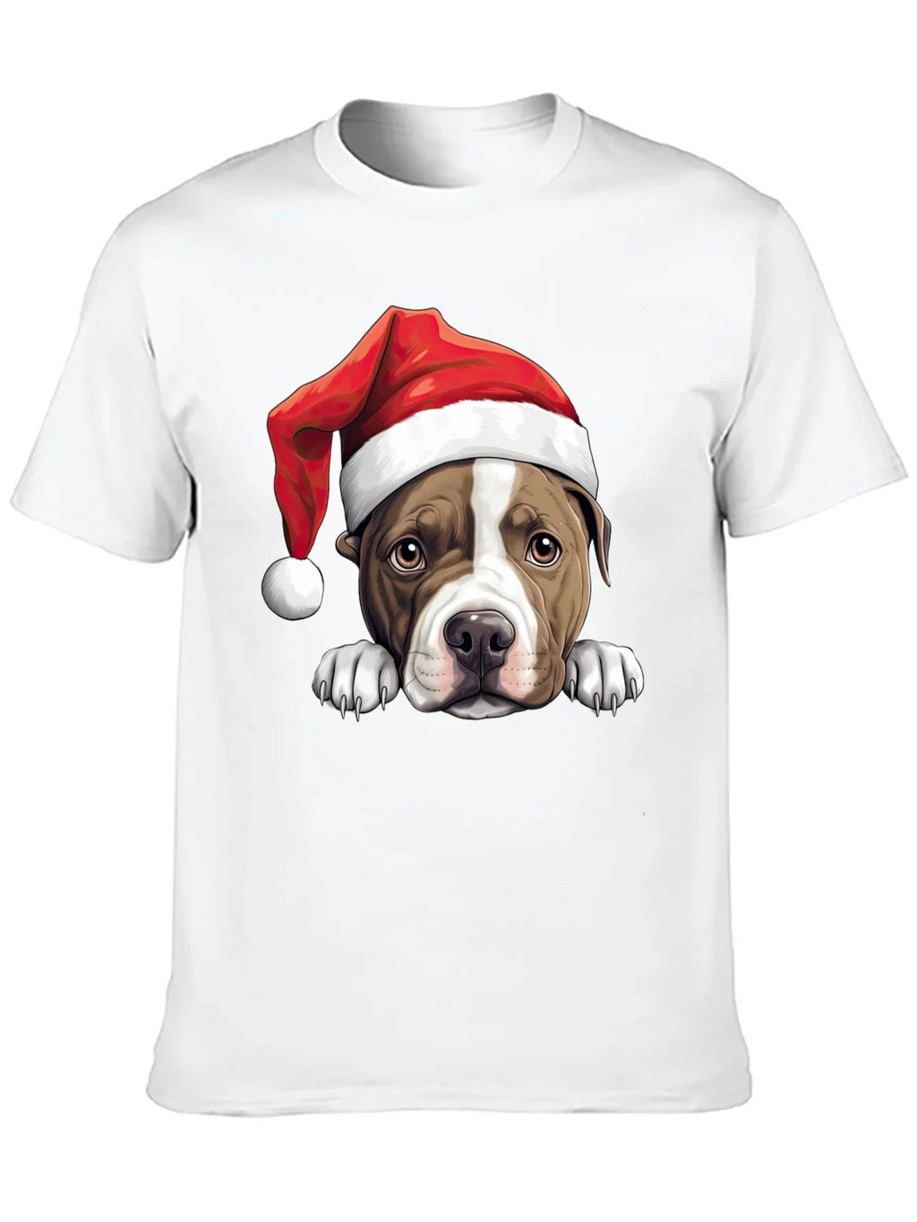 Dog in Santa Hat Graphic Tee