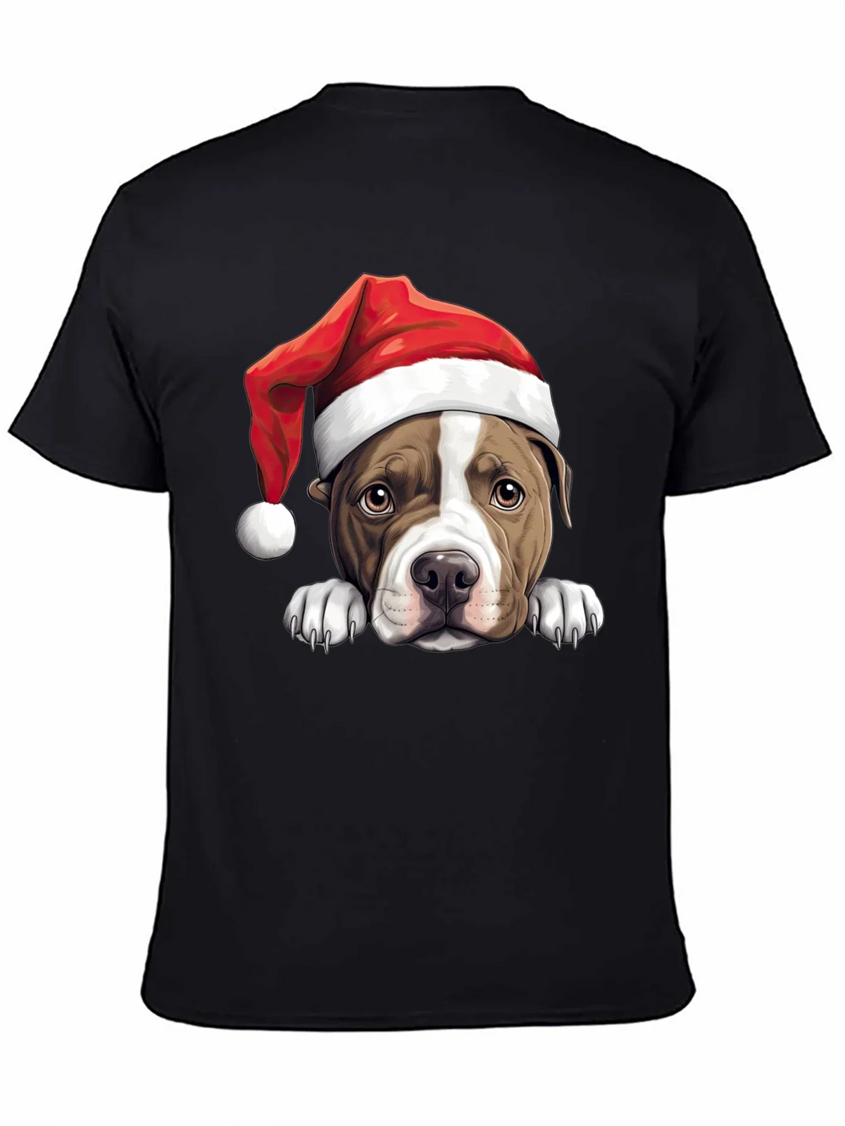 Dog in Santa Hat Graphic Tee