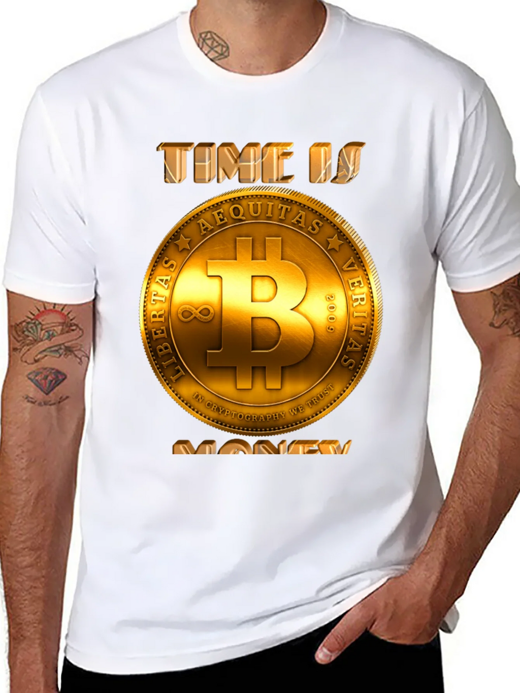 Bitcoin Time is Money T-Shirt - Crypto Currency Tee