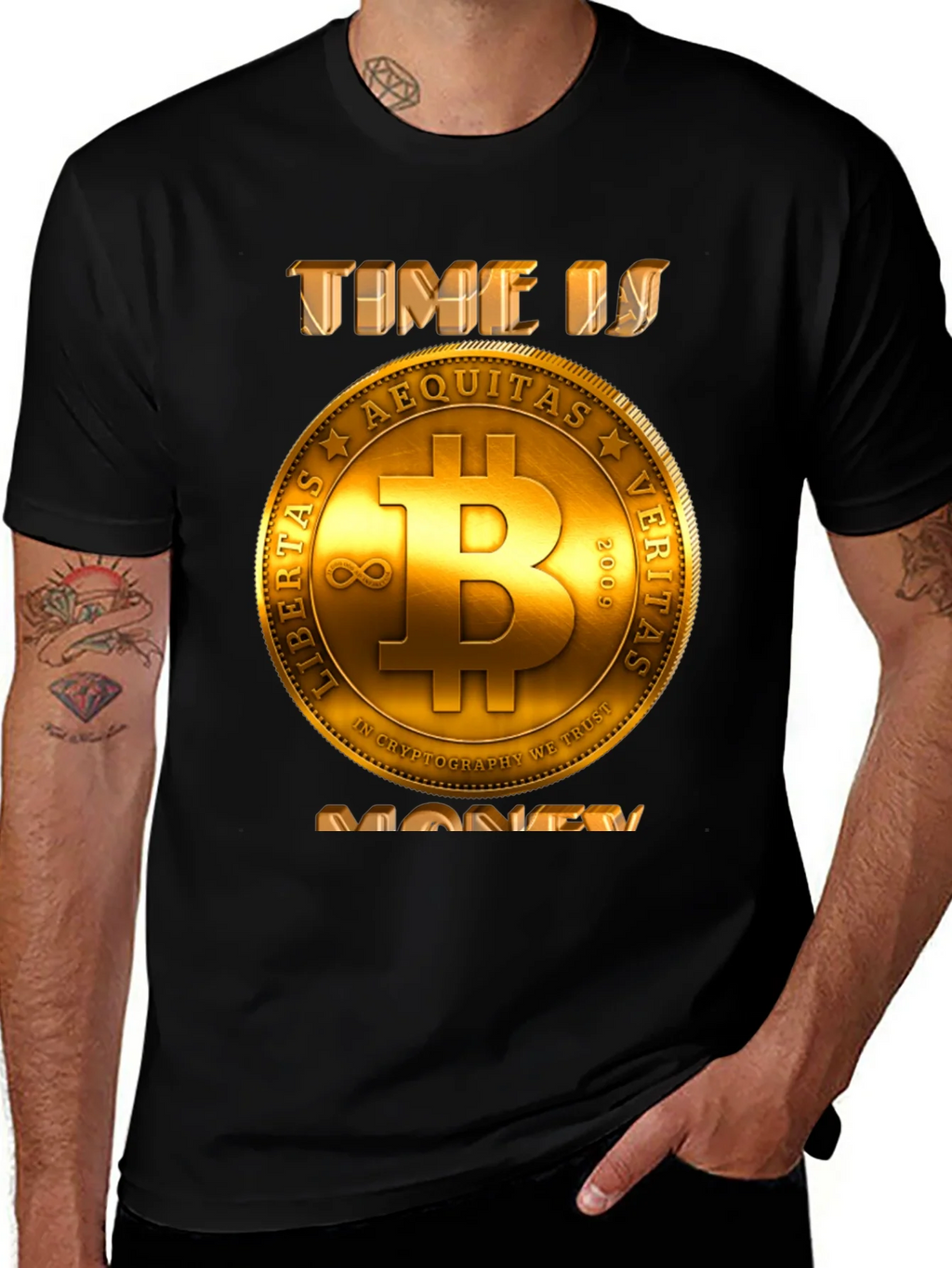 Bitcoin Time is Money T-Shirt - Crypto Currency Tee