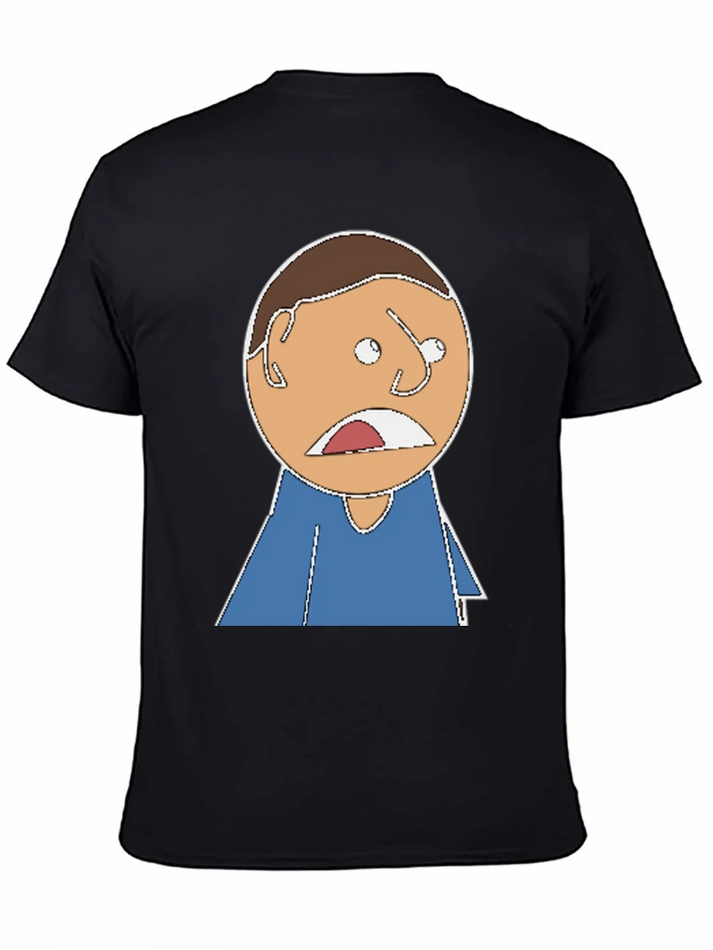 Cartoon Expression T-Shirt - Black Cotton Tee