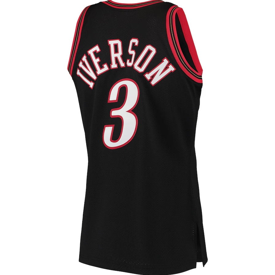 PH.76ers #3 Allen Iverson 1997-98 Hardwood Classics Authentic Jersey - Black Stitched American Basketball Jersey