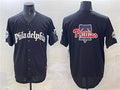 Philadelphia Phillies Team Big Logo Black GOTHIC Vapor Limited Stitched Baseball Jersey