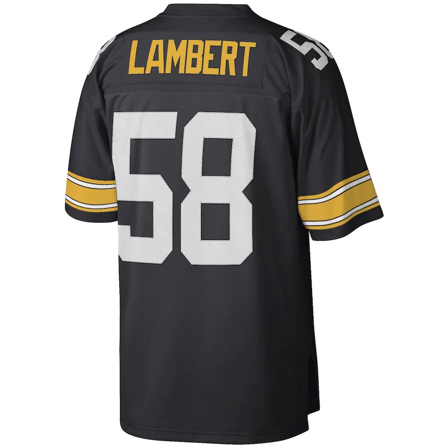 P.Steelers #58 Jack Lambert Black Legacy Replica Jersey Stitched American Football Jerseys