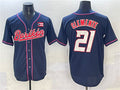 Puerto Rico Baseball #21 Roberto Clemente Navy 2023 World Baseball Classic Stitched Jersey