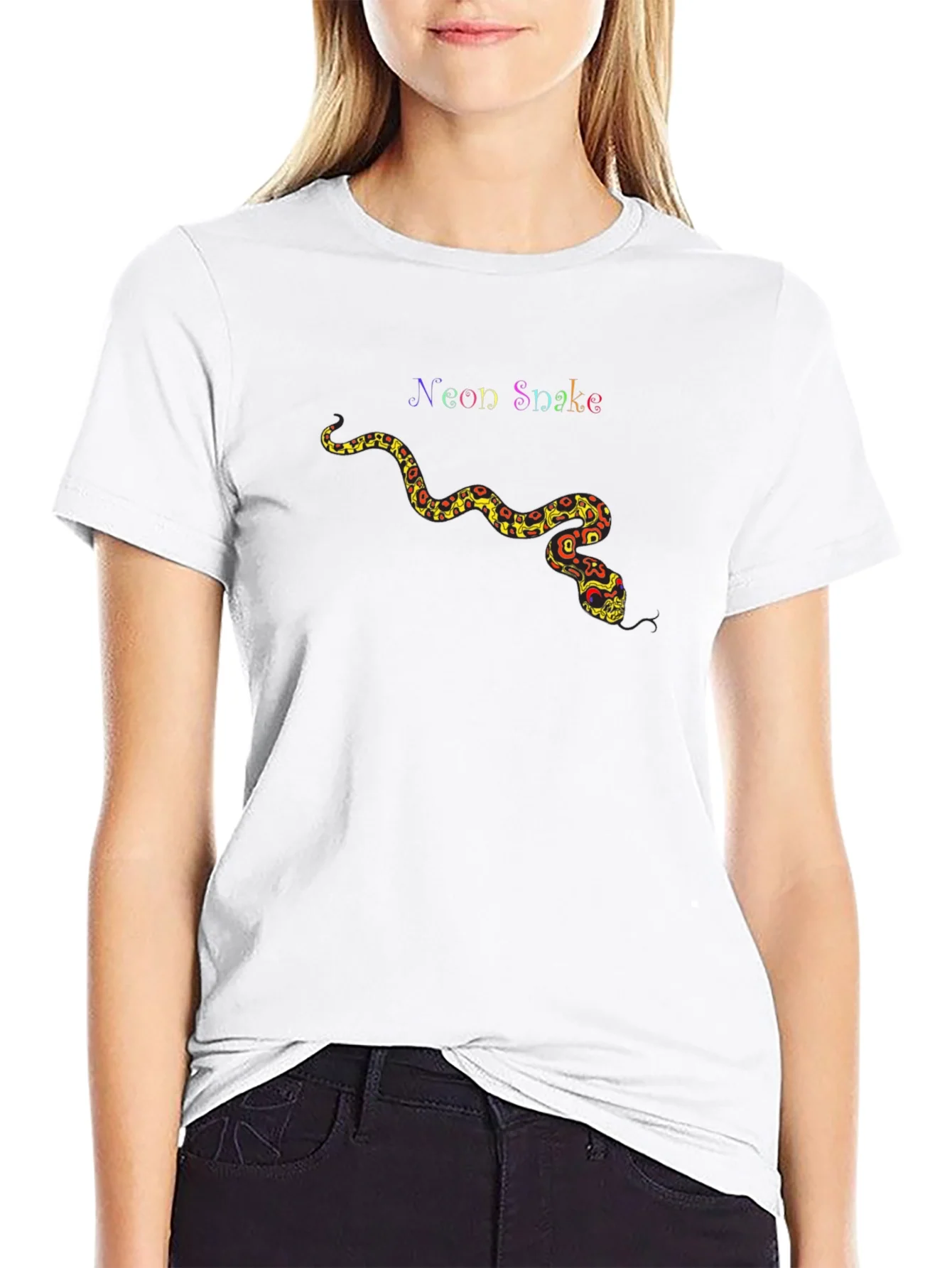 Neon Snake Graphic Tee - Unique Design