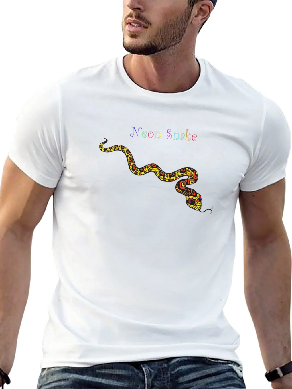 Neon Snake Graphic Tee - Unique Design