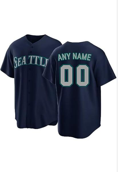 Baseball Jerseys Custom Seattle Mariners  Athletic Navy Blue Alternate Custom Replica Jersey