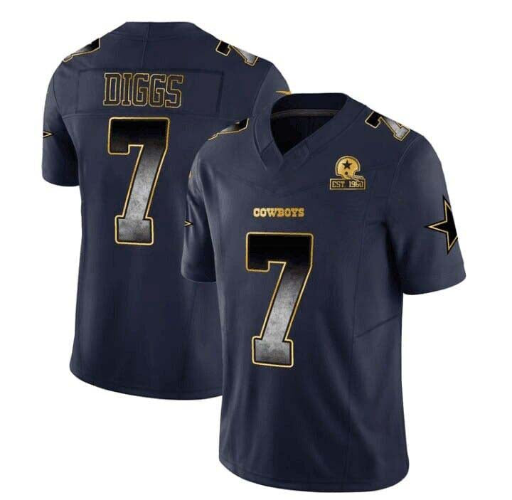 D.Cowboys #7 Trevon Diggs Black Texas Patch Vapor Jersey All Stitched American Football Jerseys
