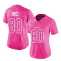 SF.49ers #80 Jerry Rice Pink Stitched Limited Rush Fashion Stitched American Football Jerseys