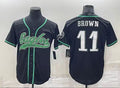 P.Eagles #11 A.J. Brown Black Stitched Baseball Jerseys